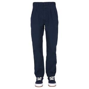 NIGEL CABOURN Pleated Cotton Twill Trousers Men BLUE Pants